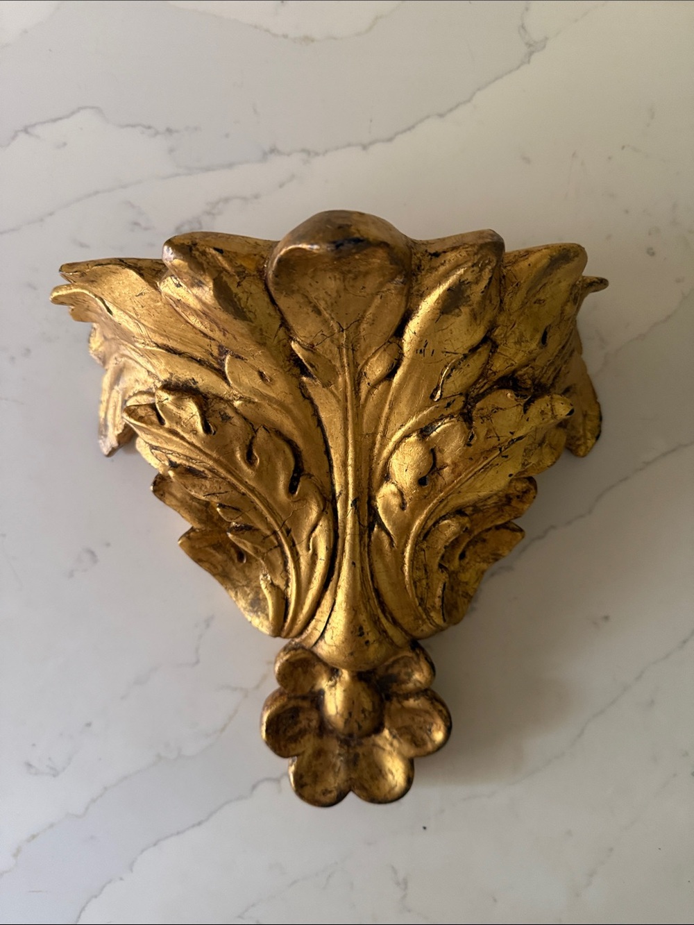 Vintage Ethan Allen Home Interiors Gold Gilded Ornate Corbel Shelf Decor